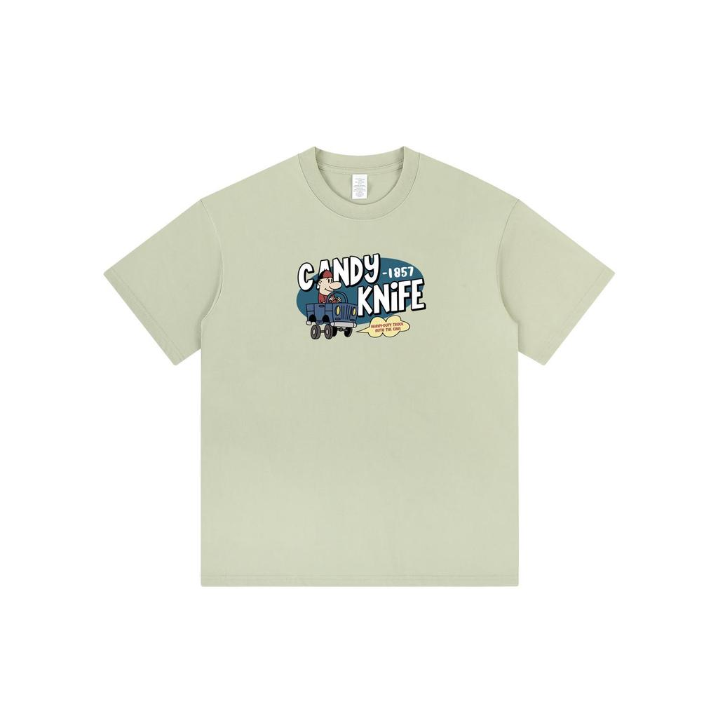 Retro Street Trend Cartoon Print Minimalist Unisex Loose Short Sleeve T-Shirt