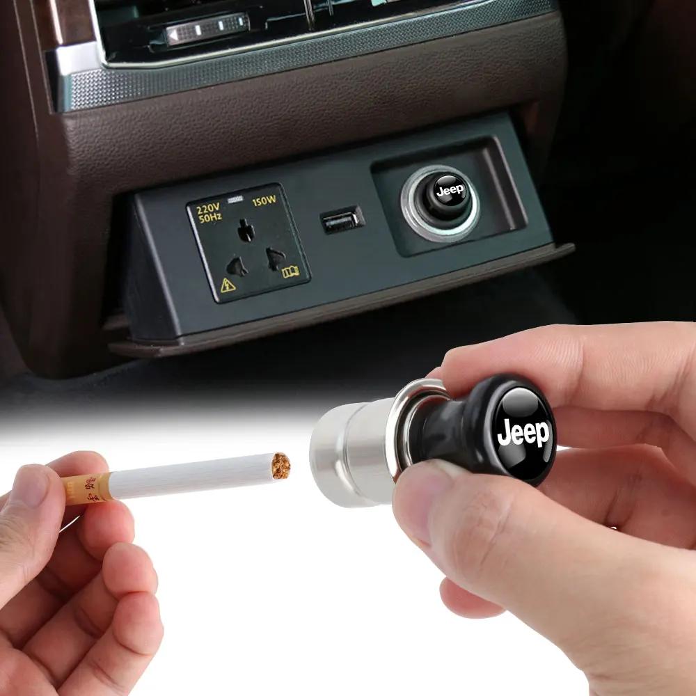 

For Jeep Car Windproof Flameless Cigarette Lighter Power Socket For Jeep Renegade Wrangler JK Compass Cherokee Gladiator Patr
