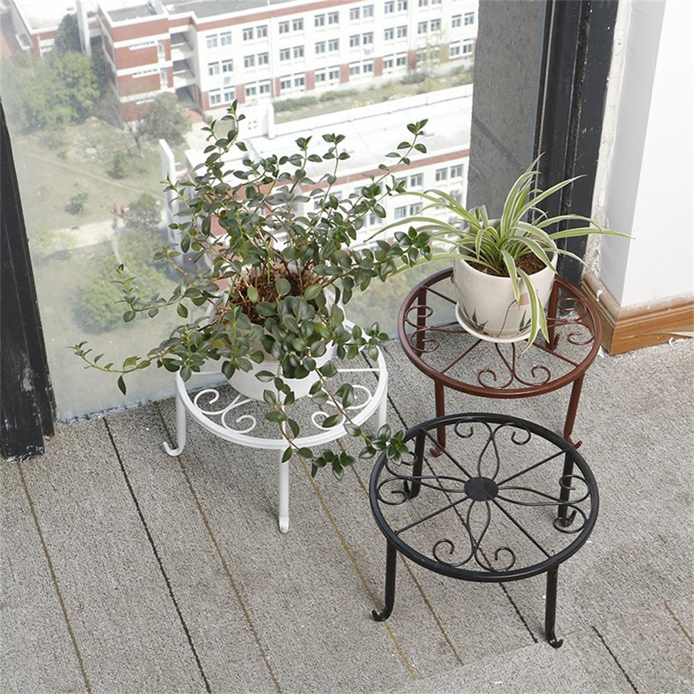 White Wrought Iron Balcony Floor Plant Stand for Bonsai Flower Pot Holder Rack