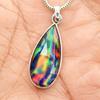 ZERTIFIZIERTER Natürlicher Opal 22 Karat Tropfen 925 Sterlingsilber Anhänger Schmuck