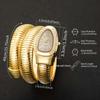 Elegant Snake-Shaped Quartz Wrist Watch for Women-Flexible Spring Band, Fashion Accessory, Snake Motif Design, Embellished Band