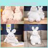 Large Plush White Rabbit Doll Soft Cuddly Lazy Bunny Stuffed Animal For Kids