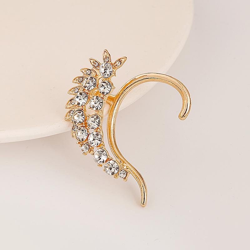Personalized Integrated Earbone Clip Earrings, Asymmetrical Full-Drilled Butterfly Serpentine Earrings