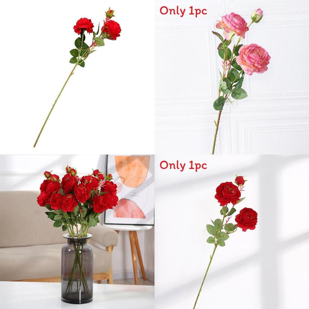 Realistic Silk Peony Rose Artificial Bouquet For Home Office Decor