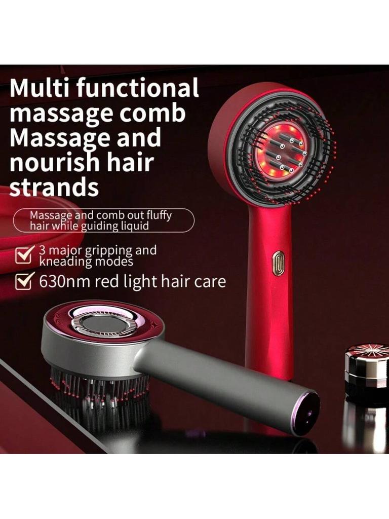 Electric Hair Regrowth Brush with Infrared Light Machine Acupoint Scalp Massage Anti-Hair Loss Exercise Hair Scrubber Combs
