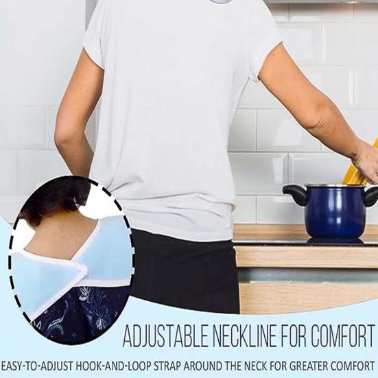 Ärmlös Ätpåse med Fickor Stor Täckning Vattentät Justerbar Smuluppsamlare Förkläde Köksförkläde för Kvinnor Män Äldre