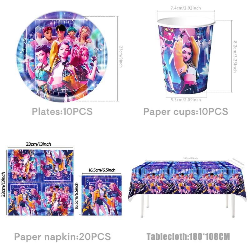 Kpop Hunter Tematická Párty Pozadie Potreby Démon Párty Saja Pozadie Huntrix Pozadie Dekorácia Narodeninová Párty Príslušenstvo