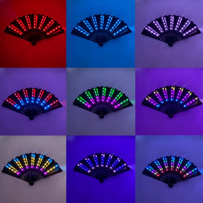 Irisierender LED Leucht-Disco-Party-Fächer - Leuchtende Faltbare Bühnenrequisite