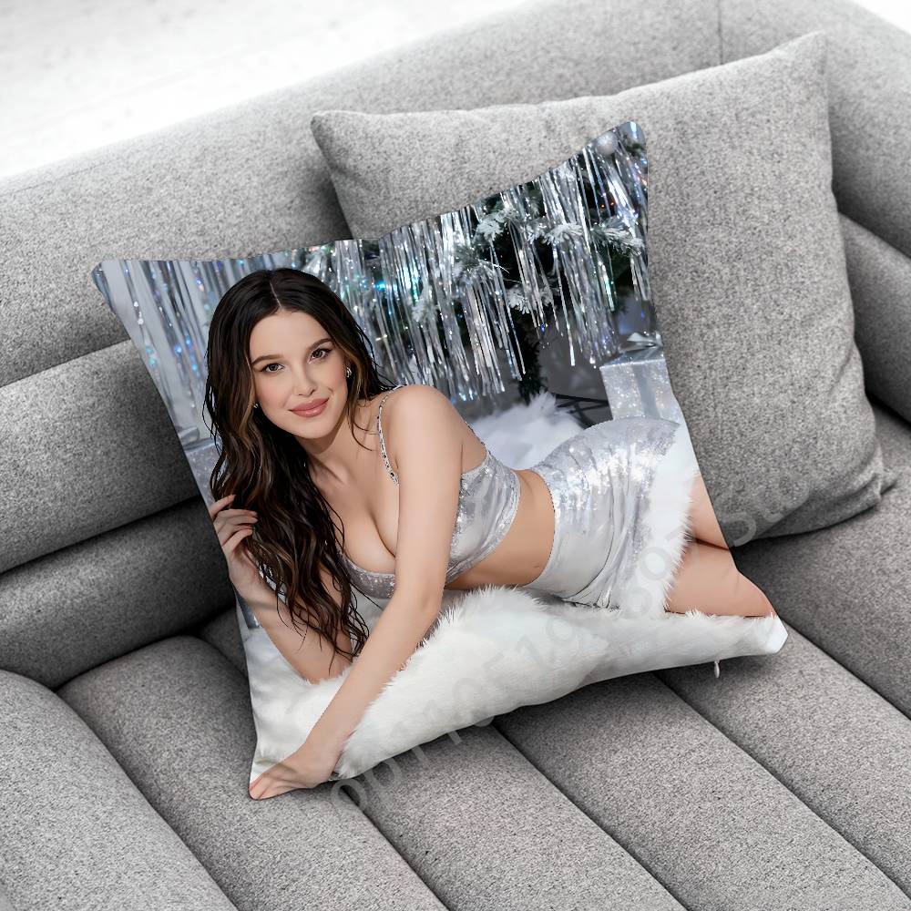 M-Millie Bobby Brown Throw Pillow Case For 55cm 30cm 50cm 45*45cm 40cm Square Chair Pillowcase Case