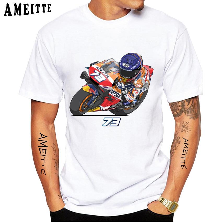 Alex Marquez 73 GP Riding T-Shirt Newest Summer Men Short Sleeve Hip Hop Style Boy Casual White Tops Cool Motorcycle Rider Man Tees
