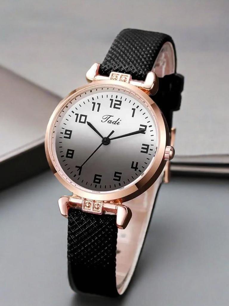 3/5-piece watch set for female niche, small and fresh students, gradient color, artistic style, digital scale women's watch