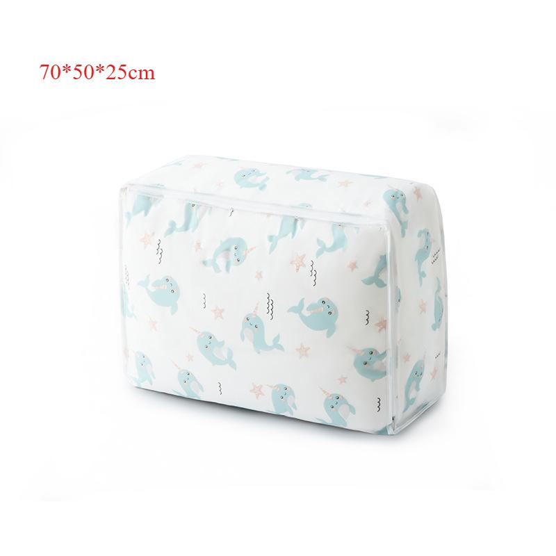 Одеяло большой емкости, сумка для хранения бытовой печати, прозрачная водонепроницаемая и пыленепроницаемая сумка для хранения одежды 70x50x25cm