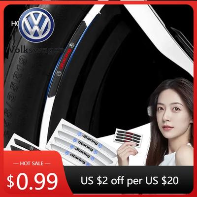 Für VOLKSWAGEN VW 4 Stück Aluminium Auto-Plakette Emblem Radnabenfelgen Dekor 3D-Aufkleber Für Volkswagen Golf-5 6 Jetta Lavida Polo Tigu