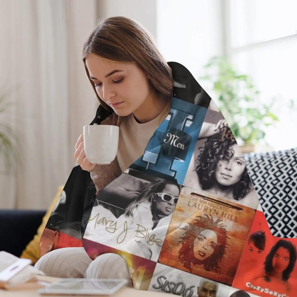 HISTORY 90s RNB - HOME DECOR Throw Blanket Giant Sofa wednesday decorative Decorative Beds Blankets