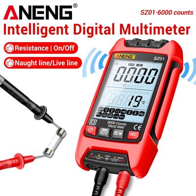 2026 New Intelligent Digital Multimeter 6000 Count SZ01 AC/DC Current Voltage Tester Electric Capacitance Meter Electrician Tools with Lights