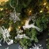 4pcsChristmas Tree Reindeer Hanging Decoration Transparent Cute Little Deer Christmas Window Home Party Garland Decoration Acryl
