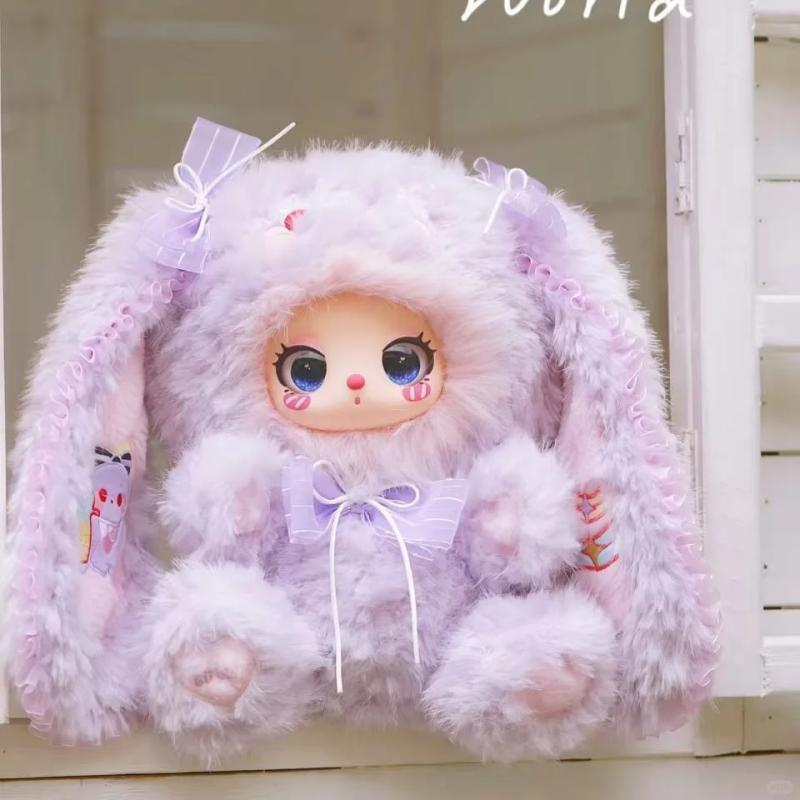 100% Genuine Baby Three Lila 600% V3 Big Ears Dessert Master Kitten Blind Box Plush Doll Halloween Play Pendant Mystery Gift Toy