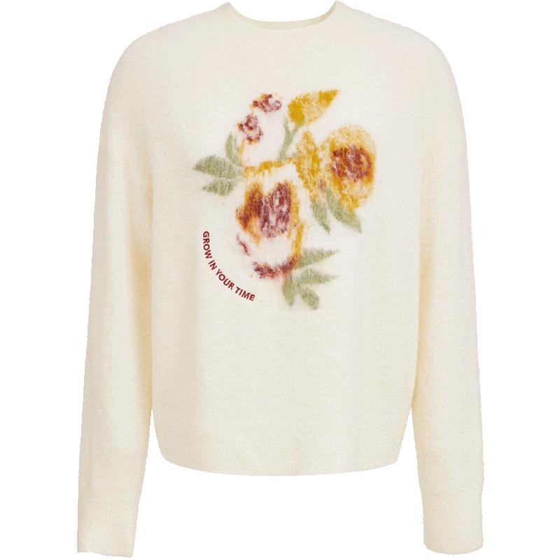 Veromoda Women's 2025 A/W Floral Drop-Shoulder Knit Sweater 325413017