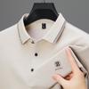 Pánské polo tričko High-end tričko s dlouhým rukávem Business casual Polo tričko s klopou s písmenem Z