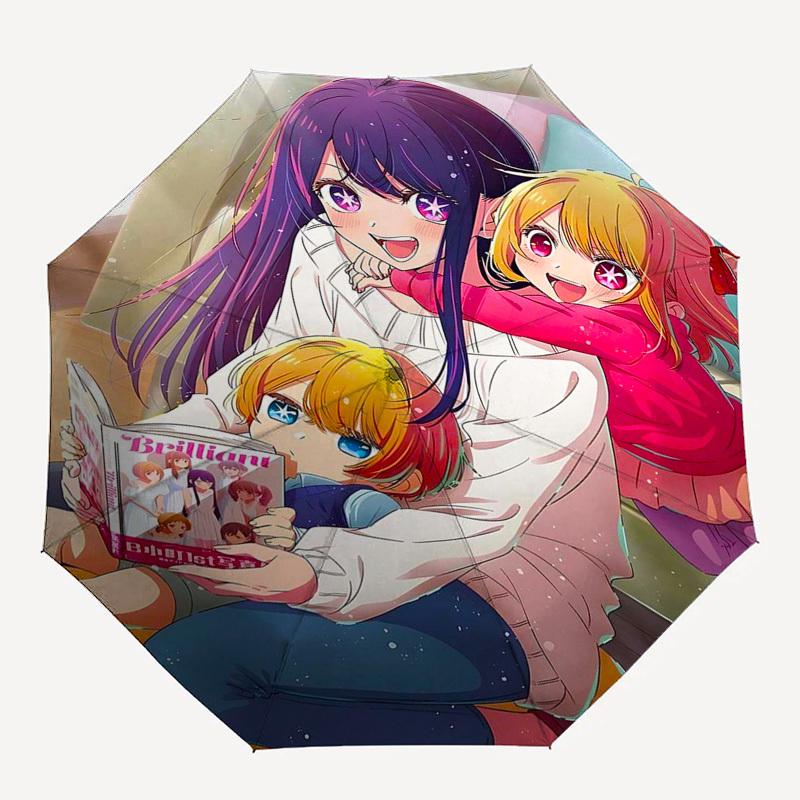 1pc Brilliant! - Anime Characters Automatic Opening Folding Umbrella with 8-Rib Iron Frame, Suitable for Fans, Travel, Daily Use, and Gifts.U103