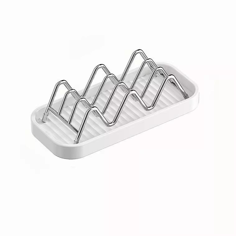 Stainless Steel Double-Sided Soap Dish with Draining Tray for Kitchen & Bathroom – No Installation Needed