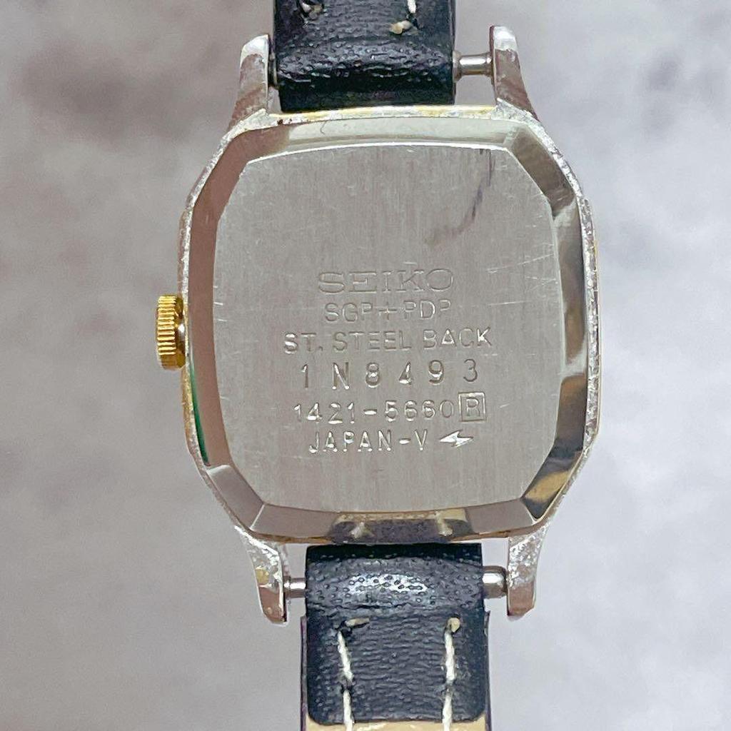 Used [Battery Replaced] SEIKO Watch New Belt SGP #735
