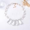 European and American exaggerated resin irregular transparent geometric beaded neck chain casual niche light luxury INS style necklace decoration