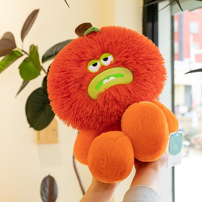 Fruit and Vegetable Monster Series Plush Toys, Long Haired Eggplant Home Pillows, Children's Birthday Gifts, Bay Window Decorations