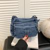 Denim Mobile Phone Bag Women's Shoulder Crossbody Bag Multi-Compartment Small Square Bag