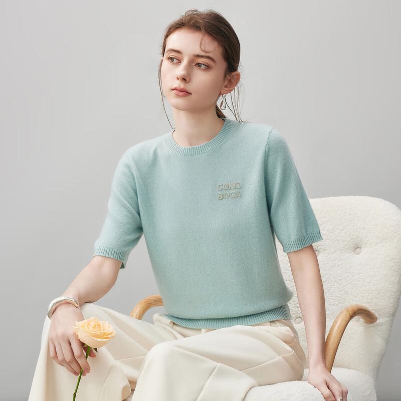 Komong Boka Women's 2025 A/W Short Sleeve Cashmere Knit Sweater