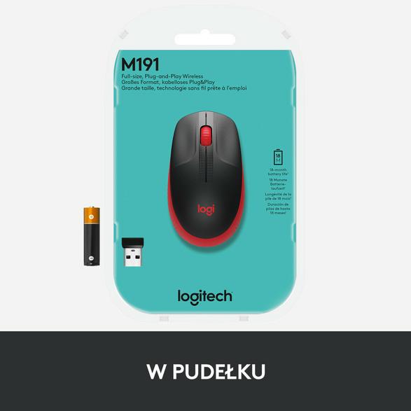 Logitech M190 Wireless Mouse Red 910-005908