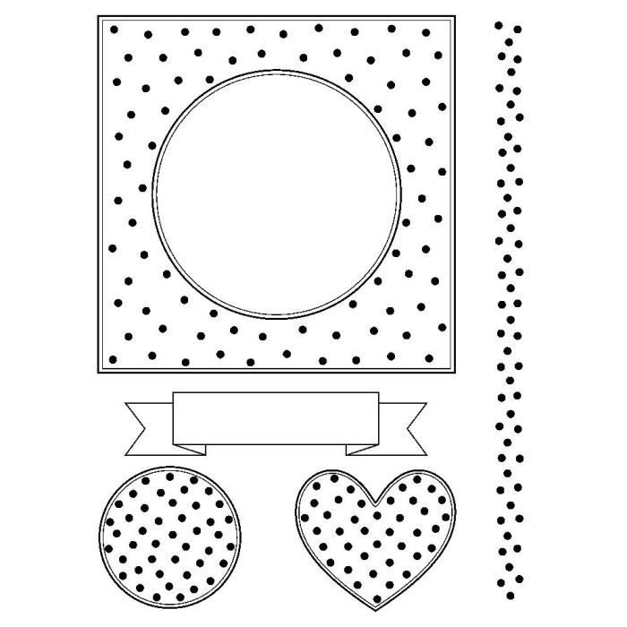 Clear Stamp Set - ARTEMIO - Let's Get Married - Polka Dot Frame - Mixed - Adult