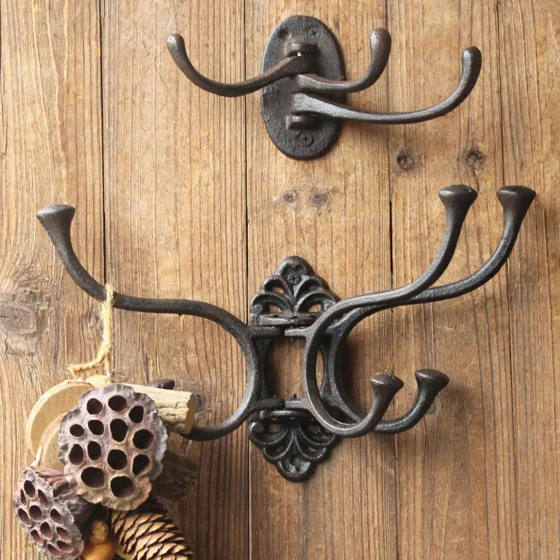 Retro Iron Art Cast Iron Hook Courtyard Garden Outdoor Wall Decoration Clothing Store Clothing Hat European Style Clothes-hook
