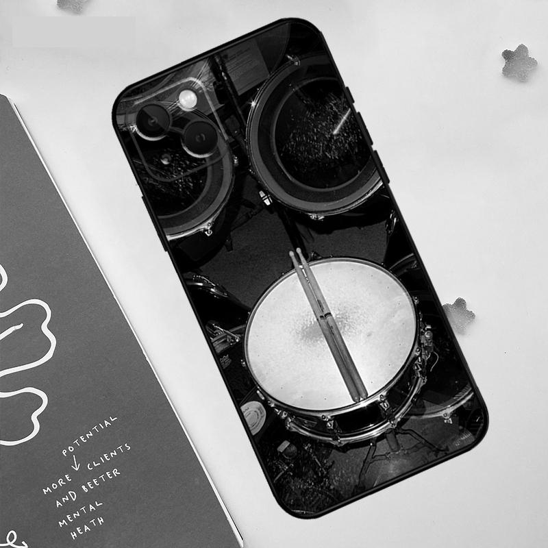 Musical Instrument Drum Case For Apple iPhone 15 16 14 13 12 11 Pro Max Mini XR 15 16 Plus 16e Protective Cover