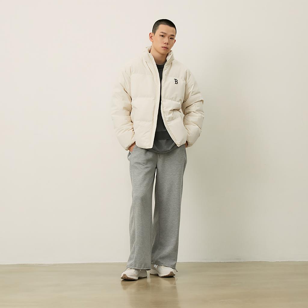 New MLB Boston Red Sox Basic Collection FW24 Down Jacket Unisex Dark Cream 3ADJB1046-43CRD