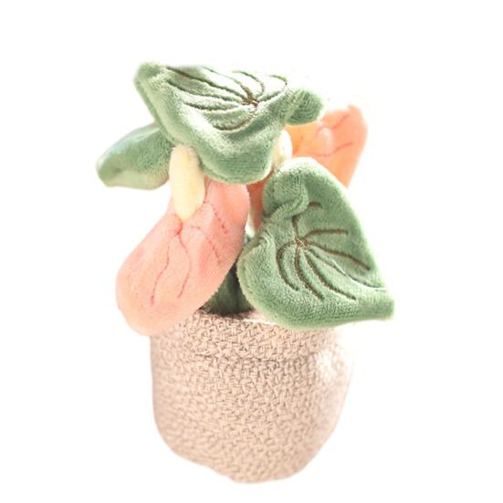 Mini Plant Doll Pendant Key Chain Small Potted Anthurium Plush Hanging Charm for Keys Backpacks