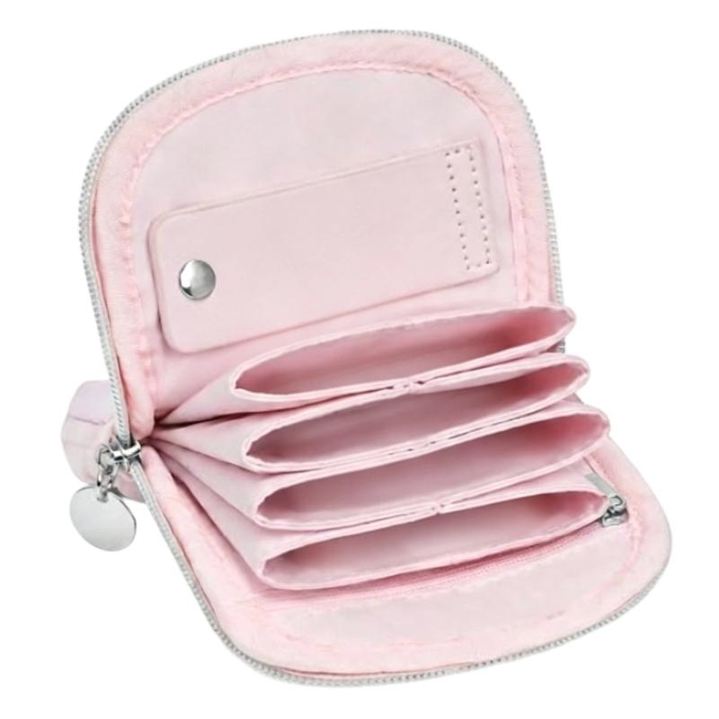 Compact Travel Jewelry Storage Case with Zip-Around Closure and Sectioned Space for Earrings Rings Necklaces Use