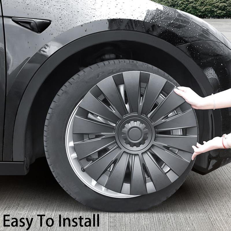 4PCS 19 Inch Hub Cap for Tesla Model Y Wheel Hubcap Performance Replacement Right&Left Wheel Cap Full Rim Cover Accessories