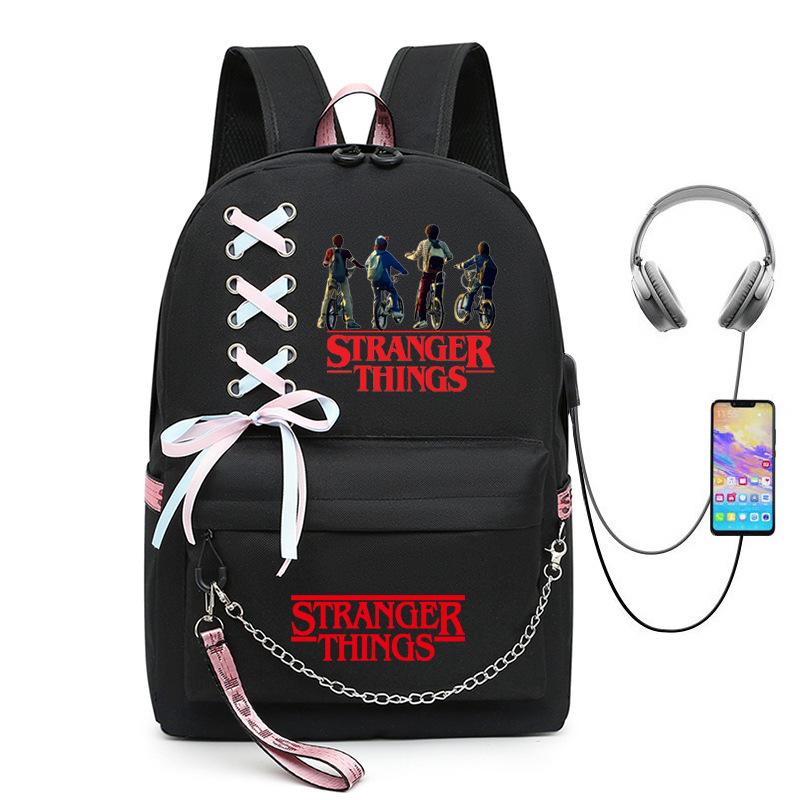 Stranger Things Student Backpack USB Charging Backpack KTB
