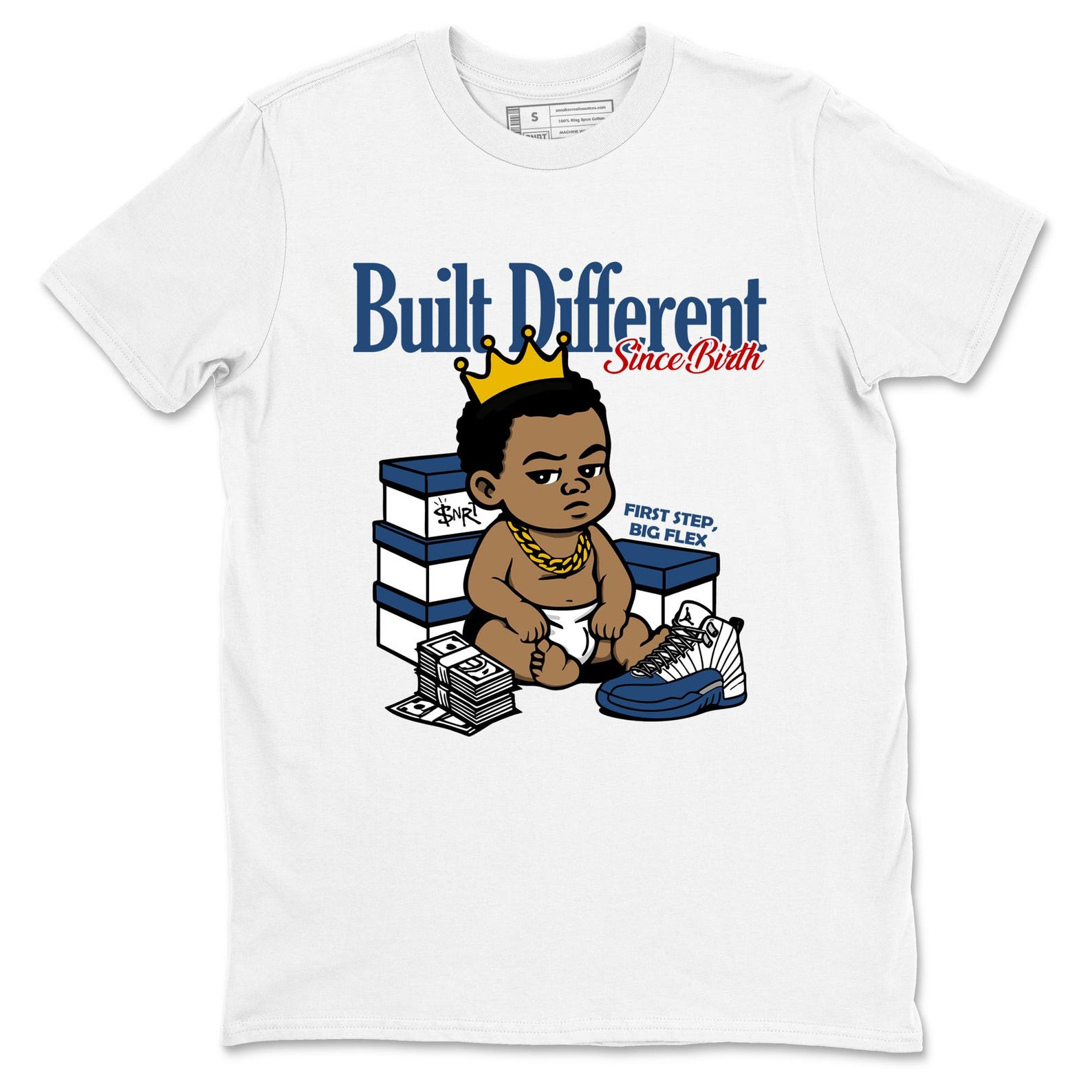 Built Different Since Birth Graphic Tee. Streetwear Graphic T-Shirt. Matching 12s French Blue L