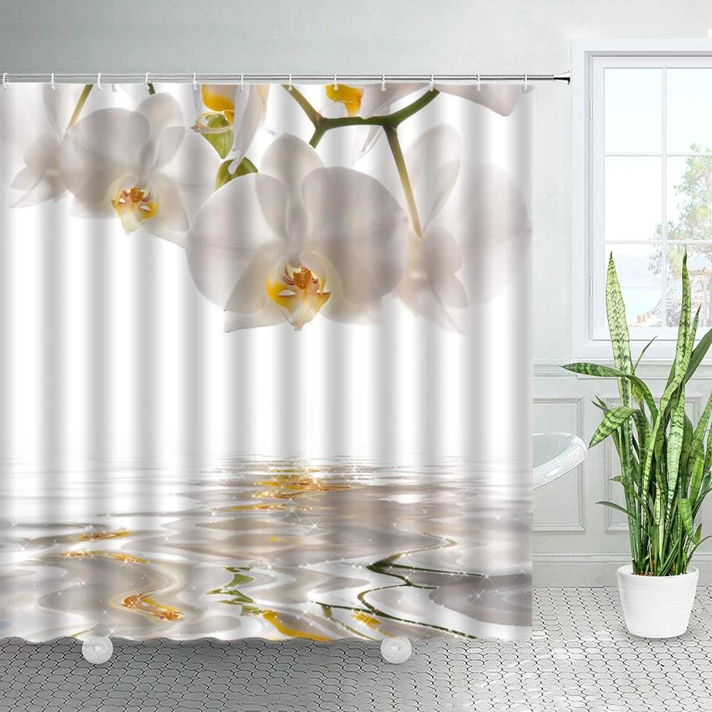 Rustic Flowers Shower Curtains Red Pink Rose Butterfly Sunflower Spring Nature Floral Bath Curtain Set Bathroom Decor with Hooks