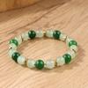 Two Tone Green Jade Beaded Bracelet With Gold Spacers Serene Fashion Jewelry For Men And Women Daily Wear Simple Versatile Accessory