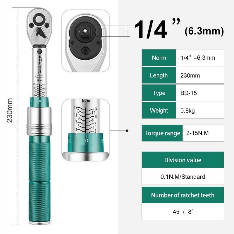 Adjustable Torque Wrench Industrial Grade Torque Wrench 0.5-220 N.M Car And Bicycle Repair Wrench