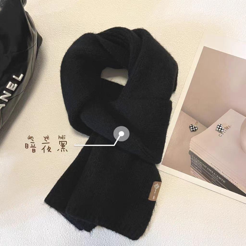Knitted Scarf Student Scarf Ins Wind Versatile Solid Color Couple Korean Atmosphere Warm Neck Protection Scarf
