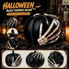 Schwarze Halloween-Kürbisdekoration, Tischmittelstück für den Innenbereich für das Haus