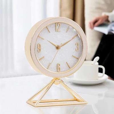 Luxury Metal Desk Clocks Round Nixie Digital Silent Unique Mini Table Clocks Elegant Minimalist Design Nordic Watch Cute Office Clock Home Decoration
