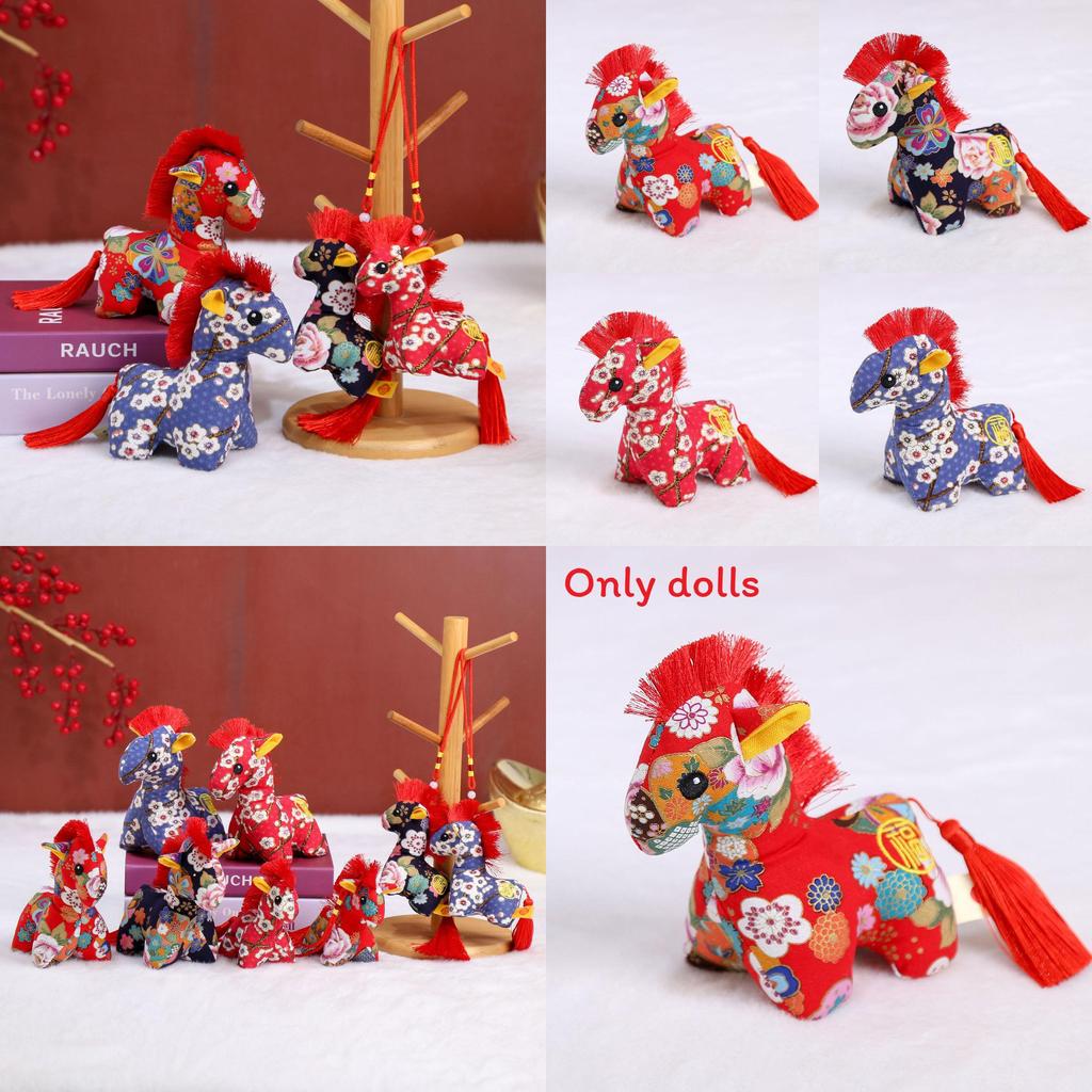 Chinese Zodiac Horse Plush Toy With Flower Pattern And Pp Cotton Filling For Lunar New Year Gift