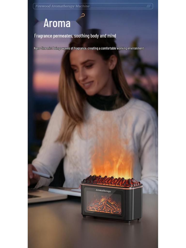 Colorful Flame Aroma Diffuser & Humidifier with Night Light - Perfect for Home, Office, or Bedroom