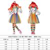 Halloween Circus Clown Costume Girls Rainbow Dress Set Role Play Outfit Stage Performance