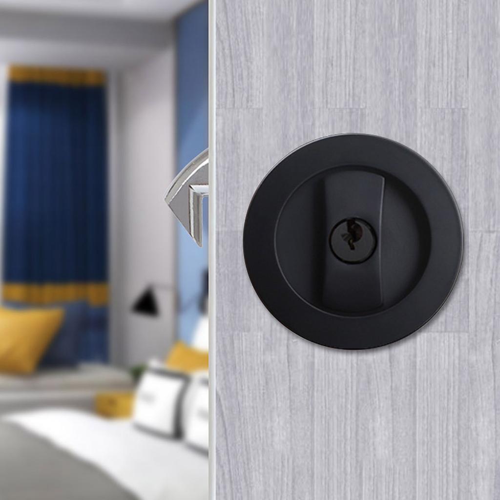 Zámek kapesních dveří s klíčem Současný vstup Kulatý posuvný zámek západka kování pro dveře o tloušťce 35-55 mm